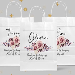 Personalised Wedding Gift Bag, Bridesmaids Gift Bag, Flower Girl Gift Bag, Maid of Honour Gift Bag, Personalised Bag, Wedding Bag