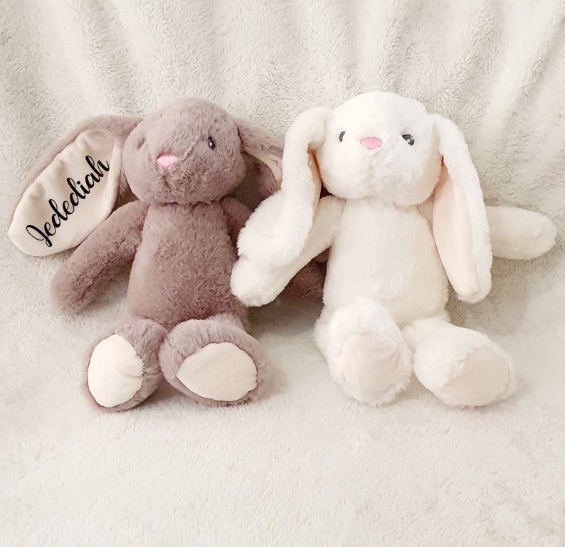Personalised Bunny Rabbit, Bunny Teddy Soft Toy, Flower Girl Page Boy Gift, Easter Plush Teddy, Custom Bunny Rabbit Plush Toy First Easter image 1