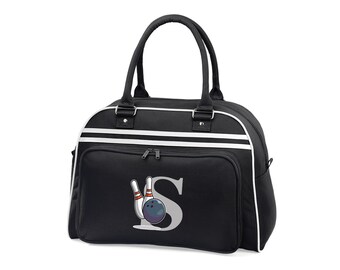 IUGAMAKARAS ■ Striped Typography Bowling Bag IUGAMAKARAS IUGA Bowling Bag Striped Typography Shoulder