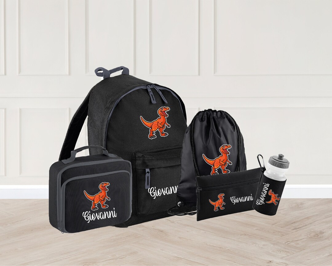 Personalised School Bag for Kids Custom Name Dinosaur Back Etsy