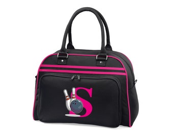 Sac bowling personnalisé, Sac bowling personnalisé style rétro, Sac pour jeux de bowling, Sac personnalisé pour bowling, Cadeau sac bowling, Sac bowling initial