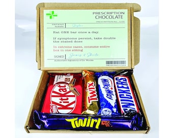 Personalised Get well soon prescription Hug in a box, Letterbox gift Afternoon tea, hamper gift, thank you gift,
