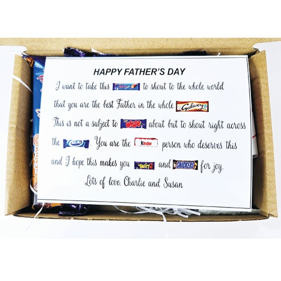 Personalized Father's Day Chocolate Gift Box with Poem Card