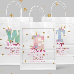 Personalized Unicorn Flower Girl Gift Bag: Wedding Thank You