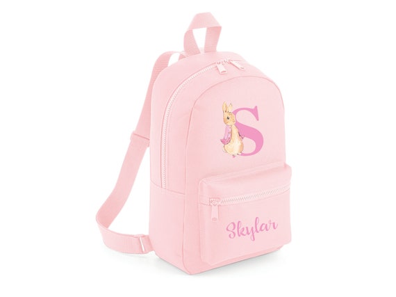Personalised Rabbit bag, Custom Name Rucksack backpack school nursery bag, Custom Name Kids School Bag,Children's Backpack With Name