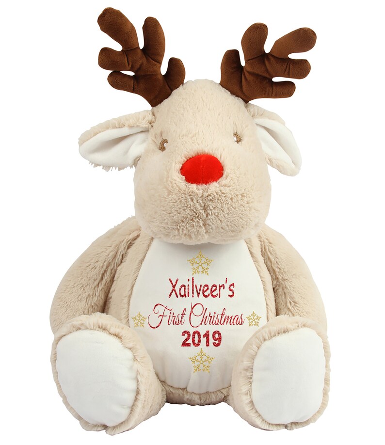 personalised first christmas teddy