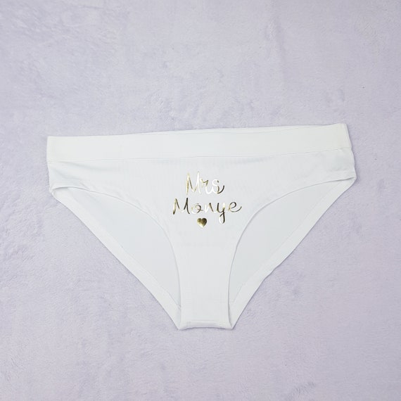 Personalised Bridal Lingerie, Custom Name Bride Pants, Honeymoon  Personalised Panties Gift for Bride Hen Party Gift, Custom Bridal Pants 