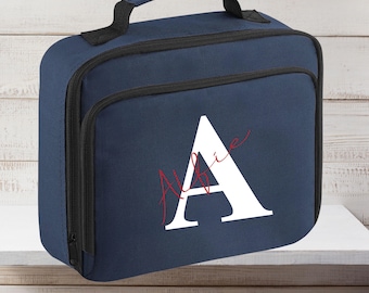 Personalised Kids Lunch Bag - Custom Name & Initial | Ideal Back to School, Nursery, Primary School Gift | Boys, Girls, Toddler Lunch Box