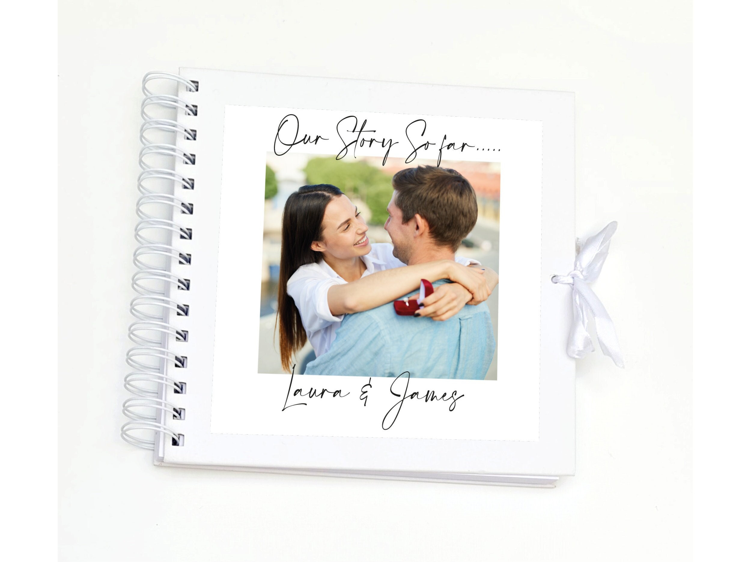  Modern Notebooks Story of Us Embossed Scrapbook Album for  Couples - Rose Gold Foil, 8.5 x 8.5 in
