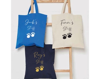 Gepersonaliseerde Dog Stuff Tote Bag, Dog Things Tote Bag, Dog Mum Gift, Cadeau voor hondenliefhebber, gepersonaliseerd hondencadeau, huisdier minnaar cadeau, hond cadeau huisdier