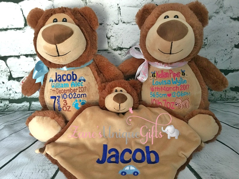personalised teddy blanket