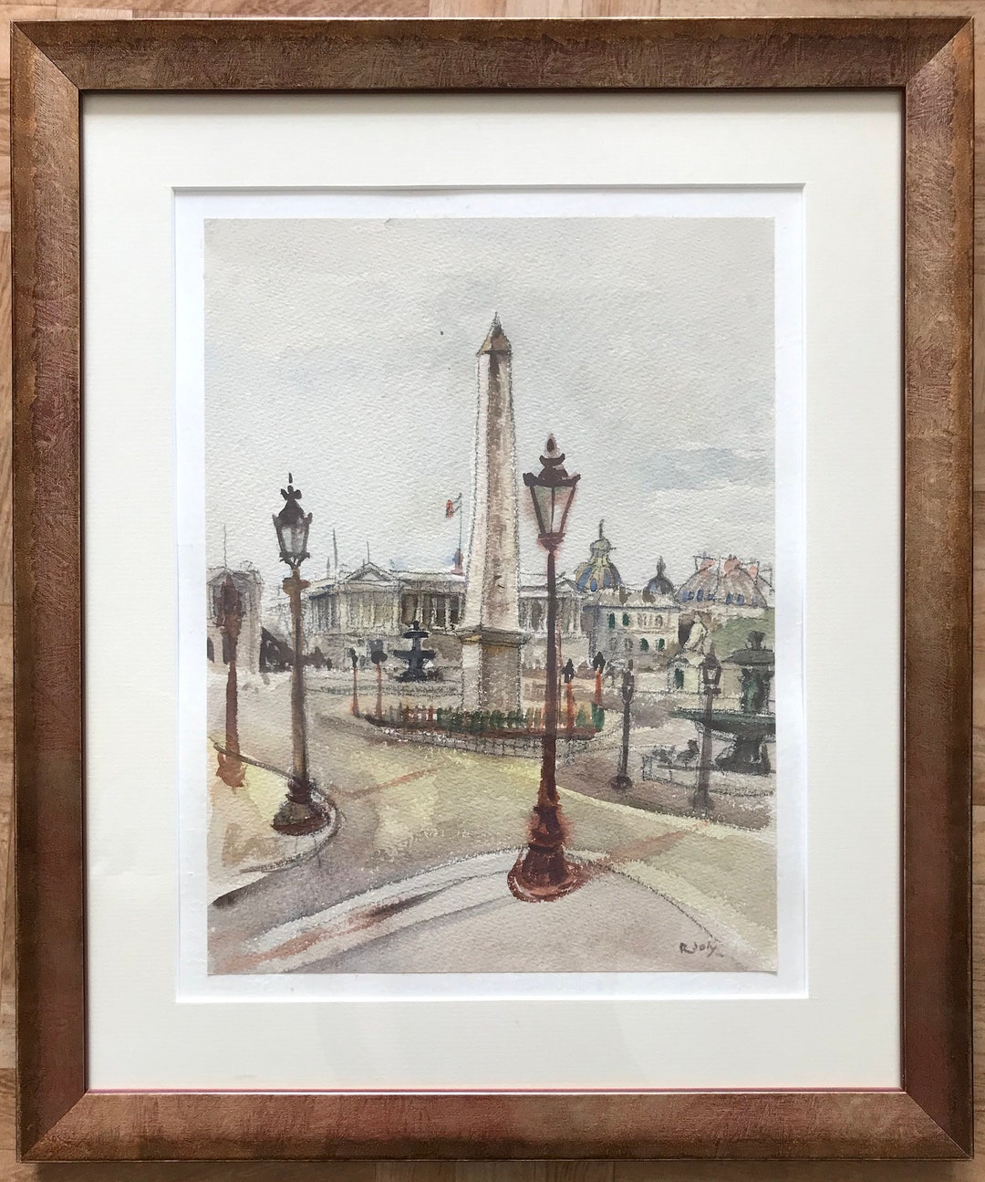 J R Joly R. JOLY (xxth Century), Watercolour, PARIS La Concorde, Signed and ...