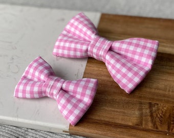 Pink Gingham Bow Ties