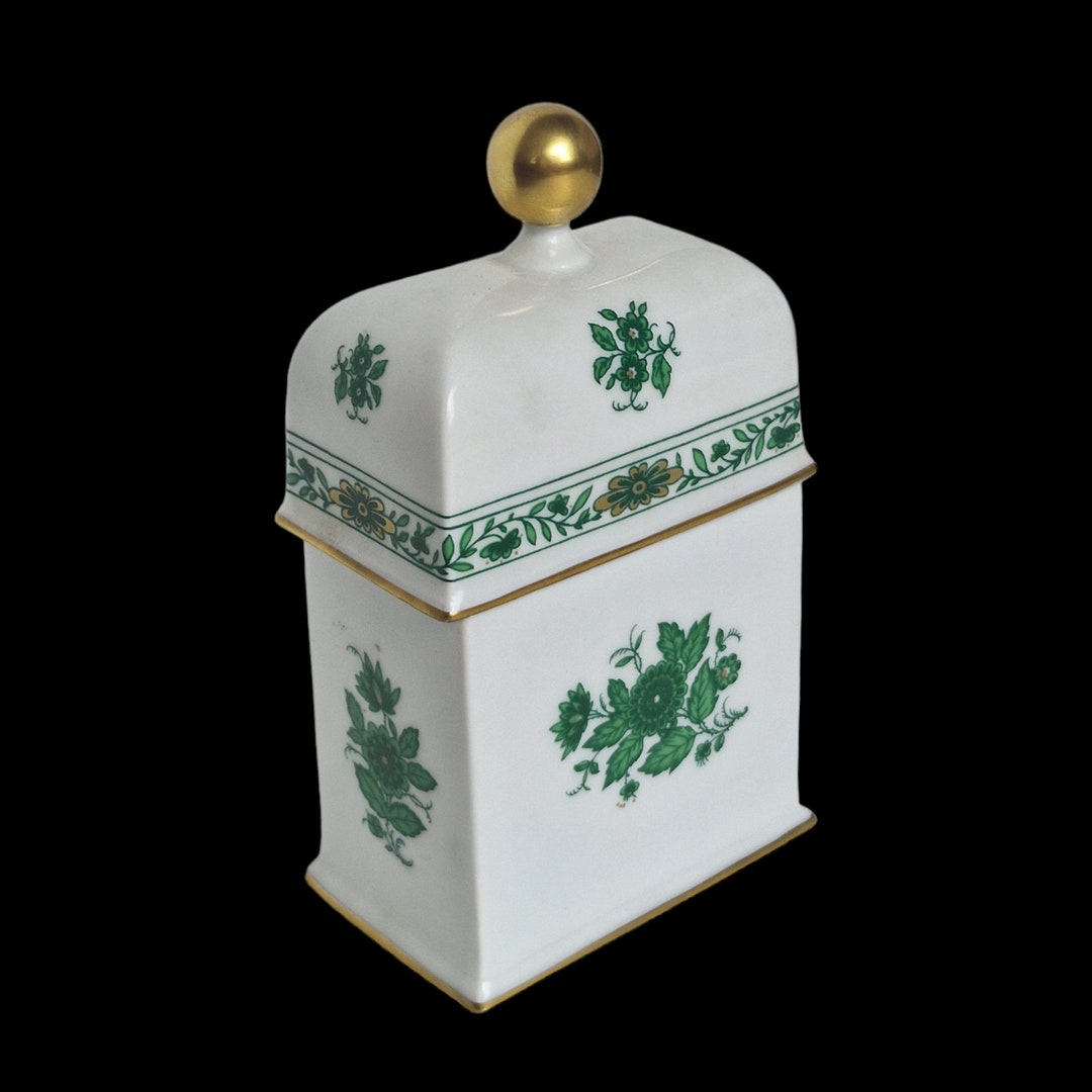 Kaiser Porcelain Germany Chique Teacaddy Porcelain White Etsy