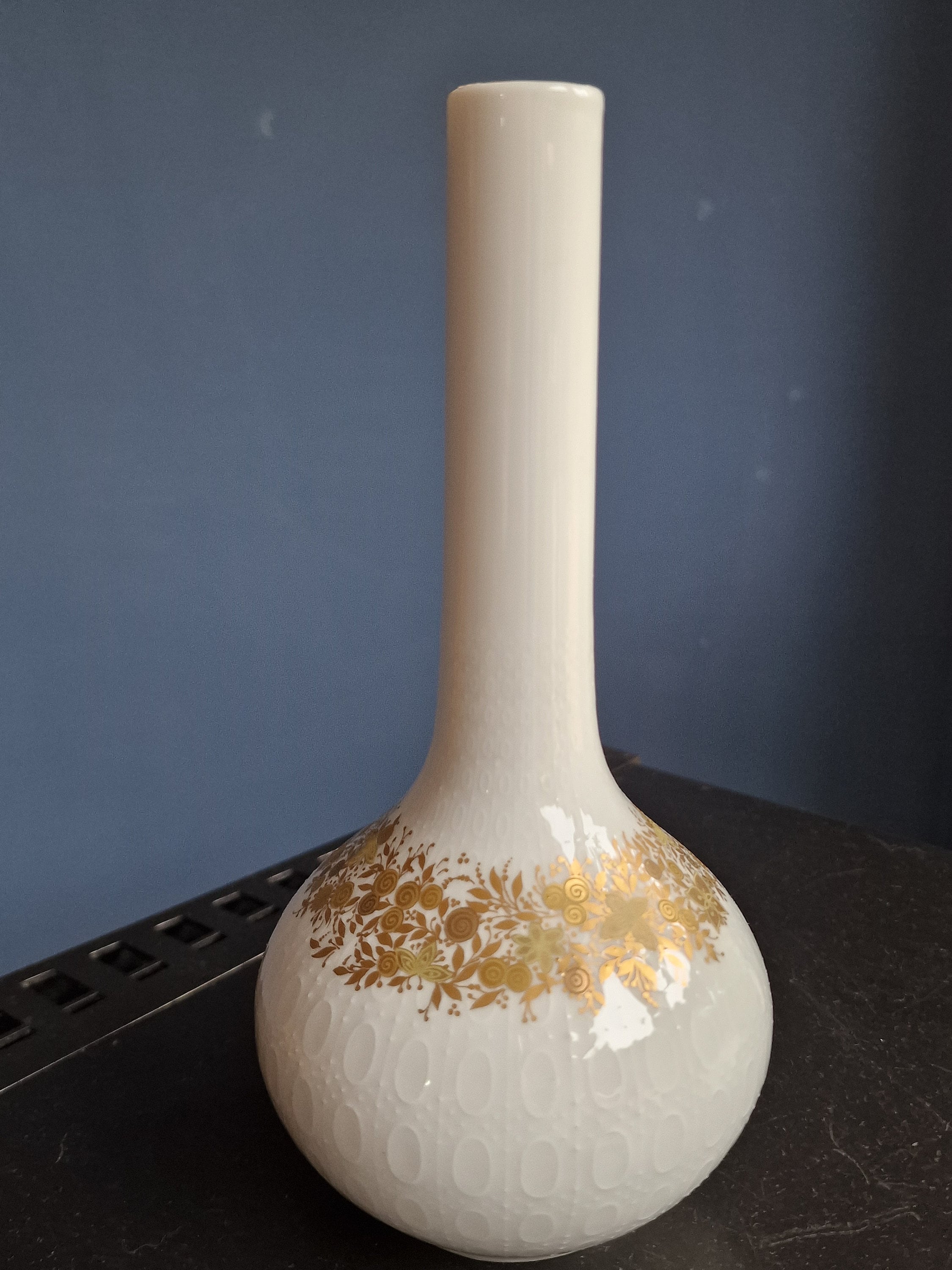 1970S スタジオライン Bjorn Wiinblad 花瓶 白磁×金彩 魔笛 希少