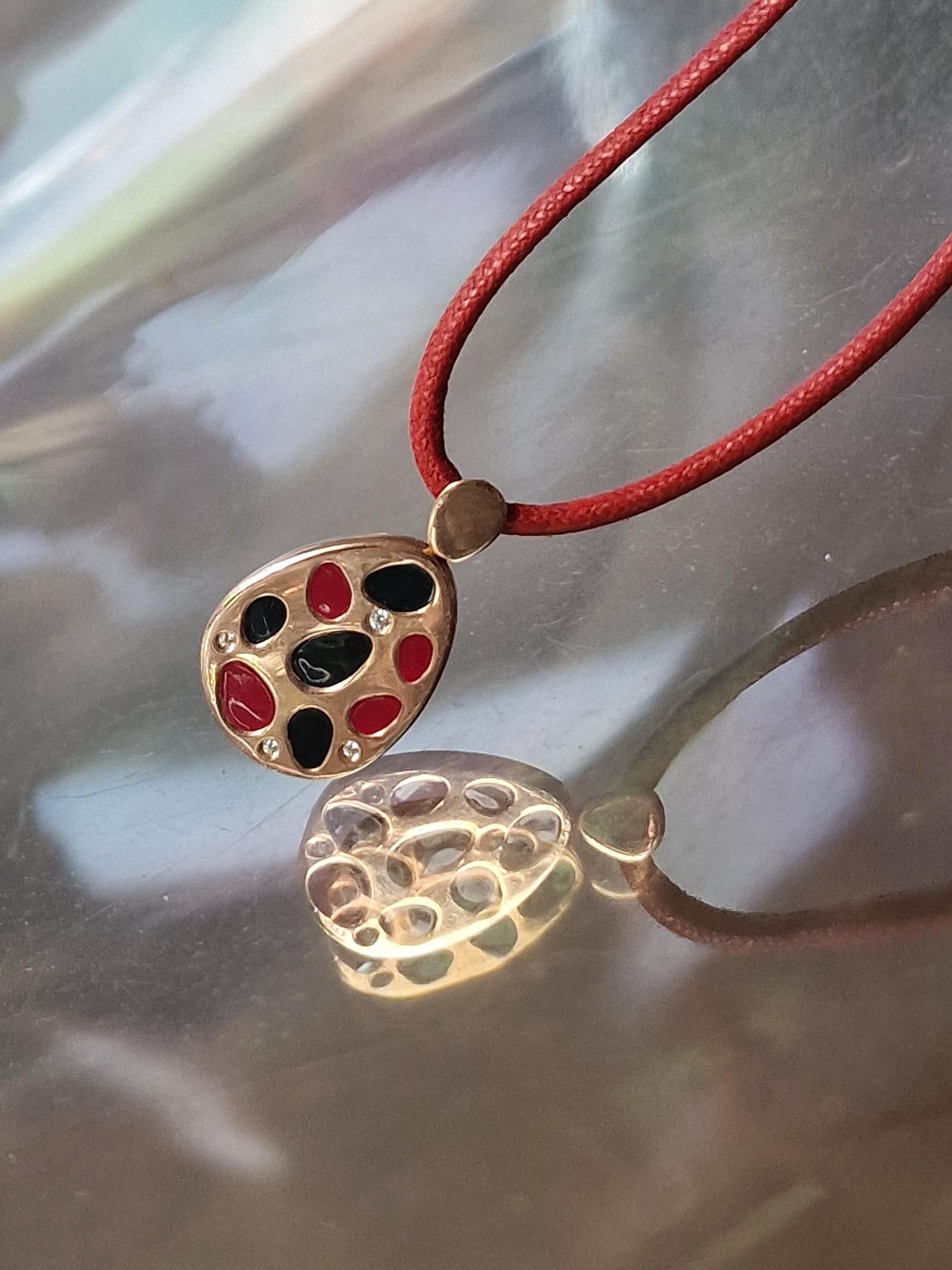 Tatiana Fabergé, Coa, Enameled Egg Pendant 925 Sterling