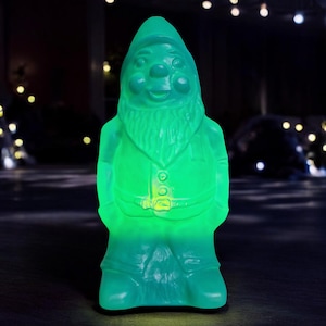 xl vintage gnome 70&#39;s kabouter verlicht lamp curiosa , retired display funny presentation object etalage reclame show retro usa eu compatibl