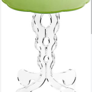 plexiglas side table green modern art vintage italian design transparant foot colour modern vintage designer plexiglass sidetable