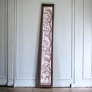 pilaster tiles dutch, 18th century manganese cherub angels grapes grapevines framed wall ornament delft holland master art