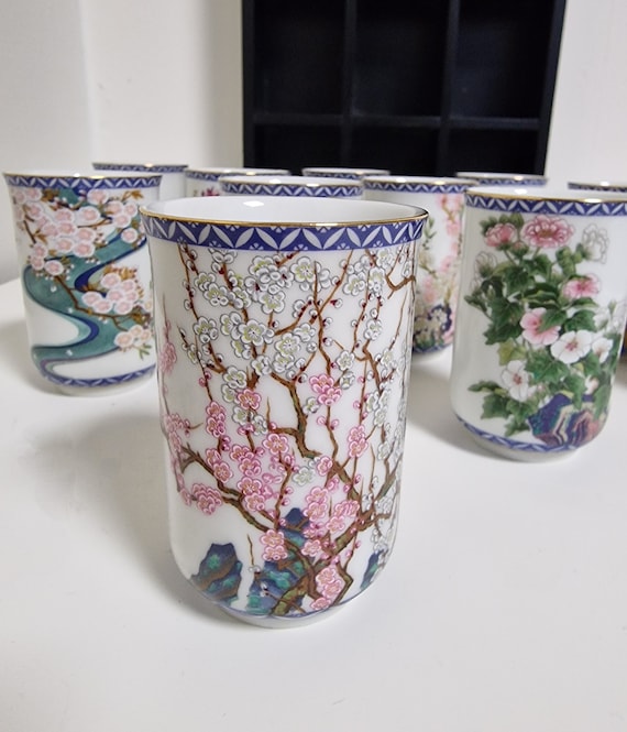 Porcelain Japanese Teacups in Cabinet, Kinuko Yamabe X TFM