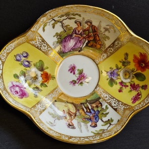 Meissen handpainted HELENA WOLFSOHN Dresden Meissen Duitsland Porseleinen Schotel dish platter c1880