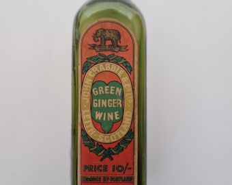 bottiglia antica di vino allo zenzero verde John Crabbie Leith Scozia bottiglia decorativa