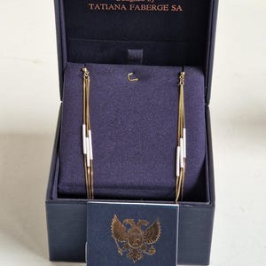 Fabergé, Ohrhänger Box COA 925 Silber 925/1000 22K vergoldet, Tatiana authentische Zarensammlung