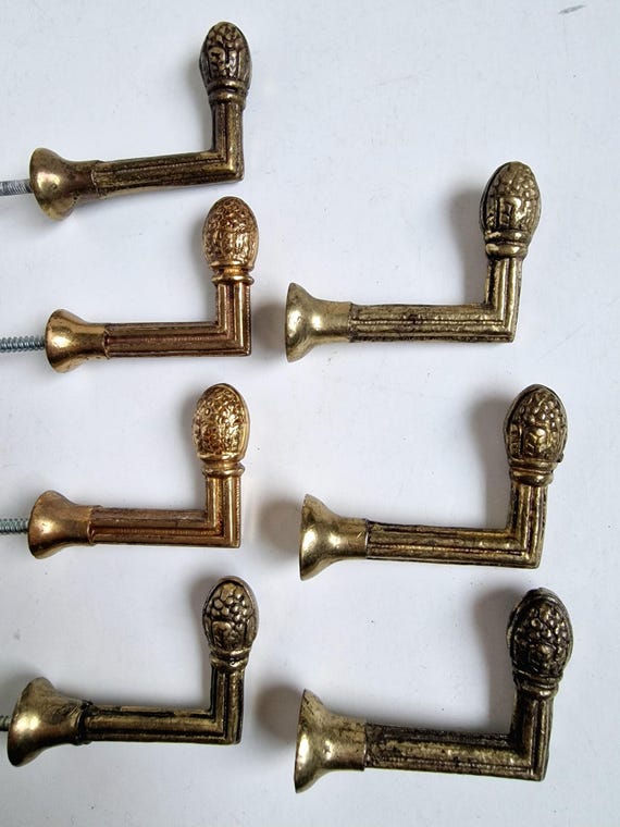 Brass Art Nouveau Haken, Coat Hooks Elegant French Antiques