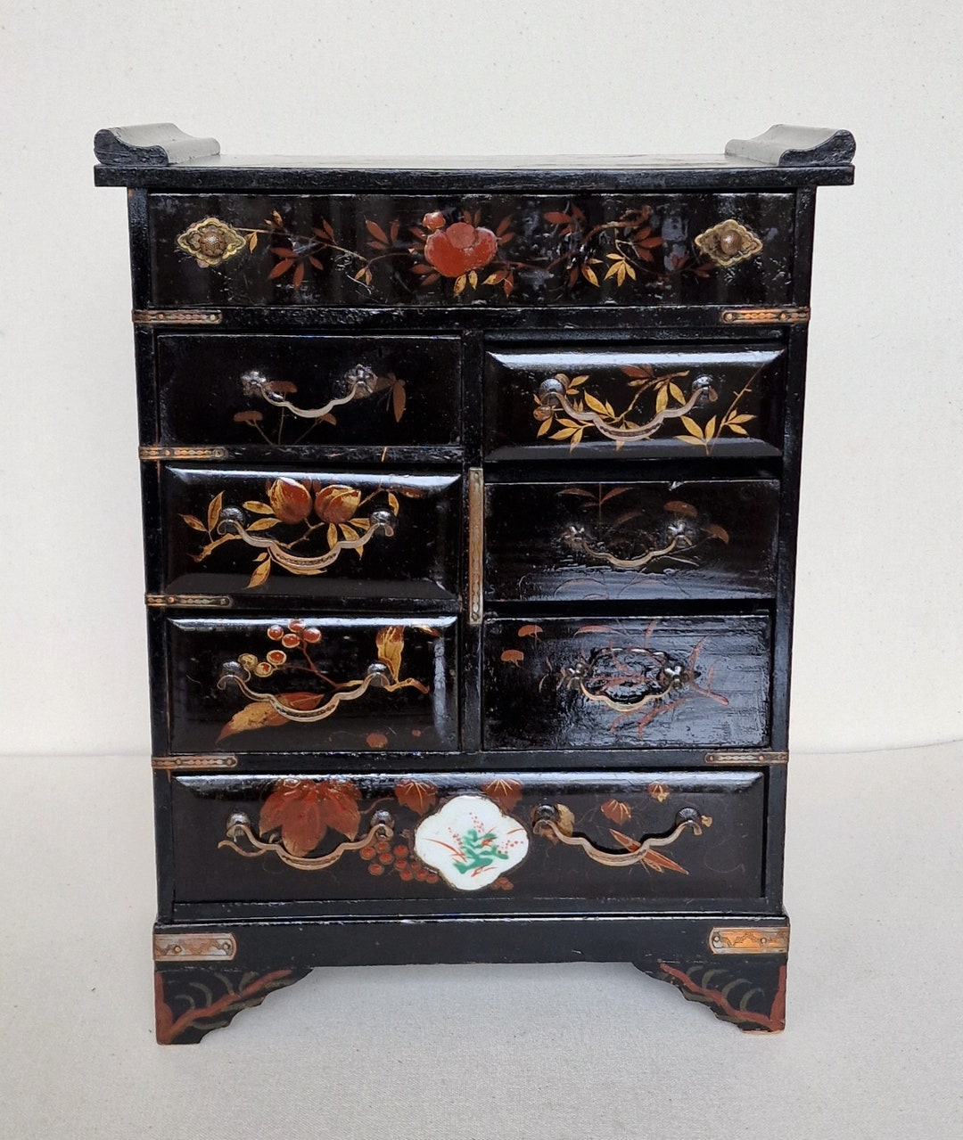 Antiek republiek periode chinees handbeschilderd oud lak Etsy España