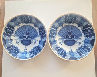 アンティークデルフト焼き皿、18世紀オランダシノワズリ、ペア - Etsy 日本