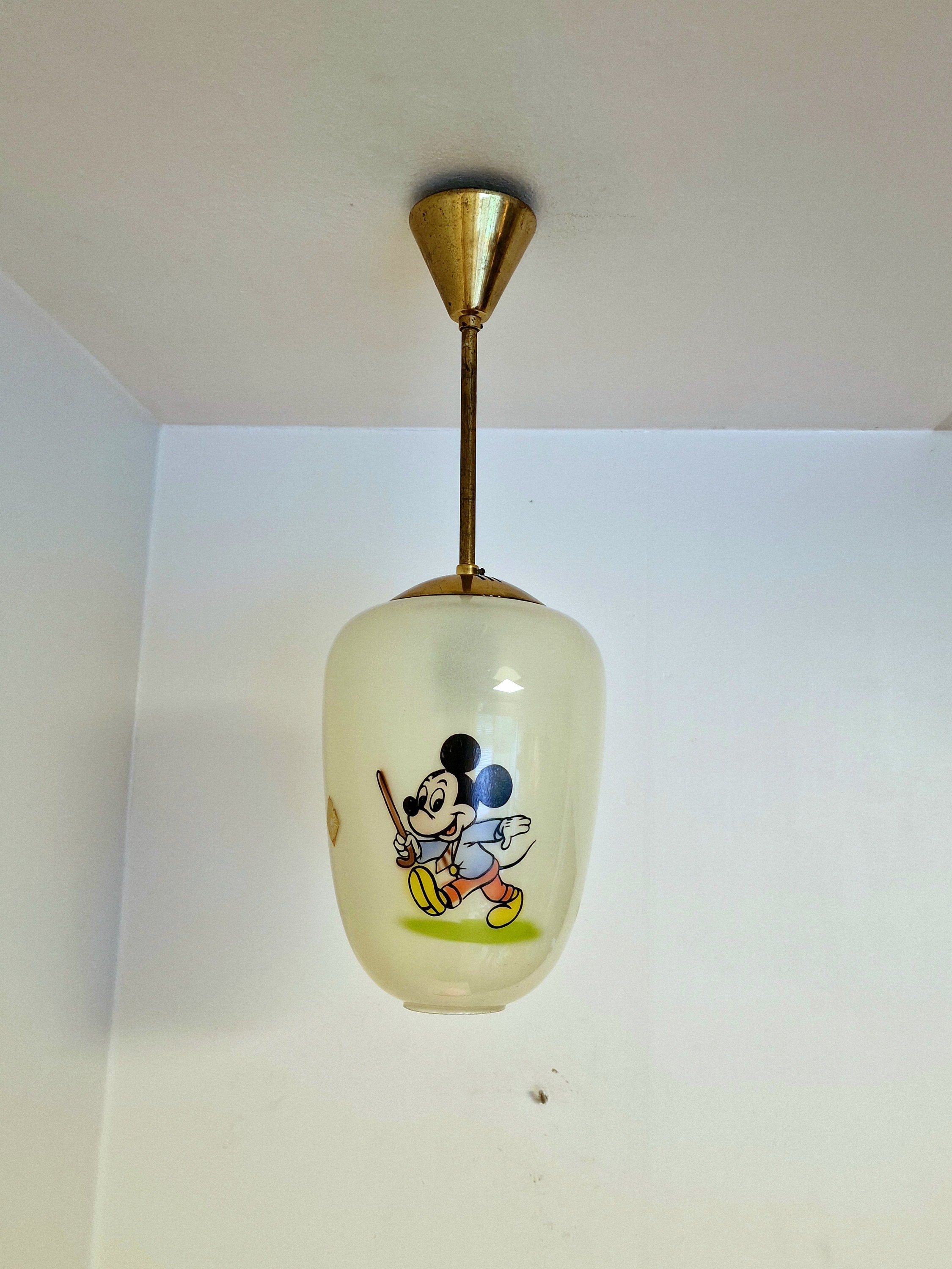ヴィンテージ ディズニー ミッキーマウス オパーリン ガラス