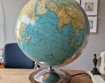 Globe en verre columbus x oestergaard années 50 VINTAGE 50's par Paul Oestergaard pour columbus aardbol en glaçure Columbus Zeldzaam ! Lampe globe en verre