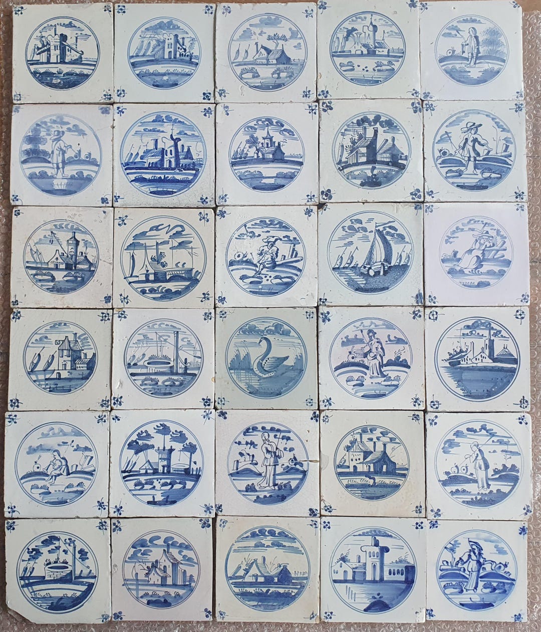 Dutch Tile Generator 30 X 18th Century Delft Tiles, Antique Dutch Tile Set - Etsy
