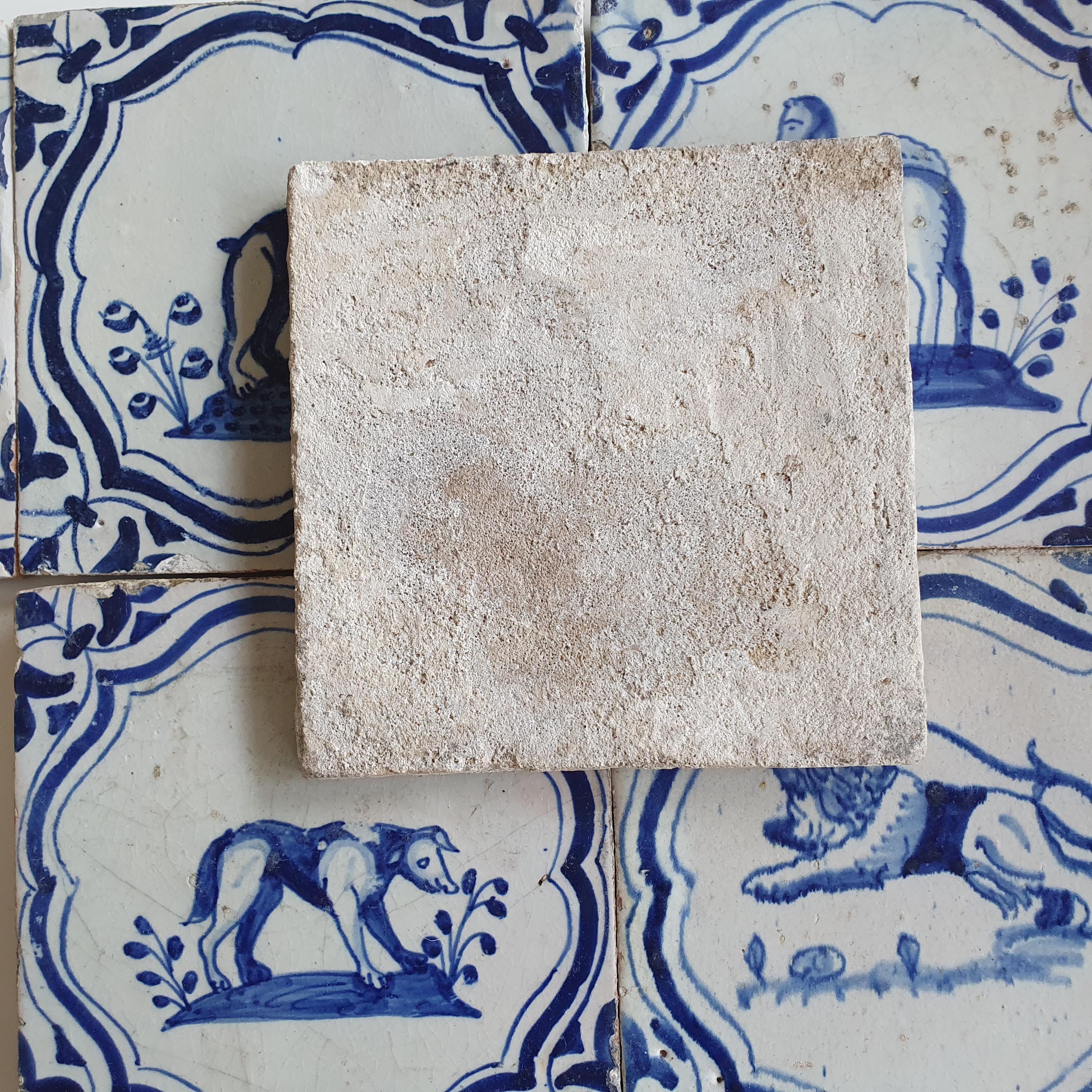 アンティークデルフトタイル 6枚 – 17世紀の動物モチーフ - Etsy 日本