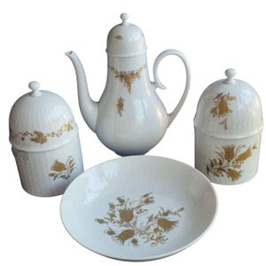 ROSENTHAL WIINBLAD porcelain Germany Vintage Bjorn Wiinblad Rosenthal Studio-linie Romanze coffeepot teaservice, Gold Plated, Hand Painted