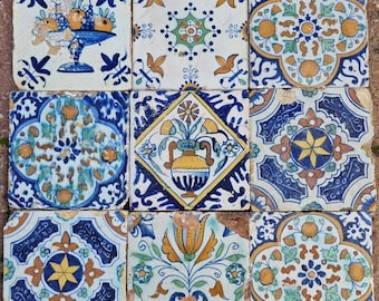 Antike Delfter Fliesen, 17 Jahrhundertholländisch, Tilefield 9er Set
