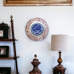 Scottish antique plate, Chinoiserie 19th century  J & Amp MP Bell Transferware dish plate BUAM BUAM 1890, Glasgow, Scotland. bord plate dish