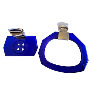 fontana arte italian vintage plastic plexiglas bathroom set towel holder and soap tray royal blue seventies