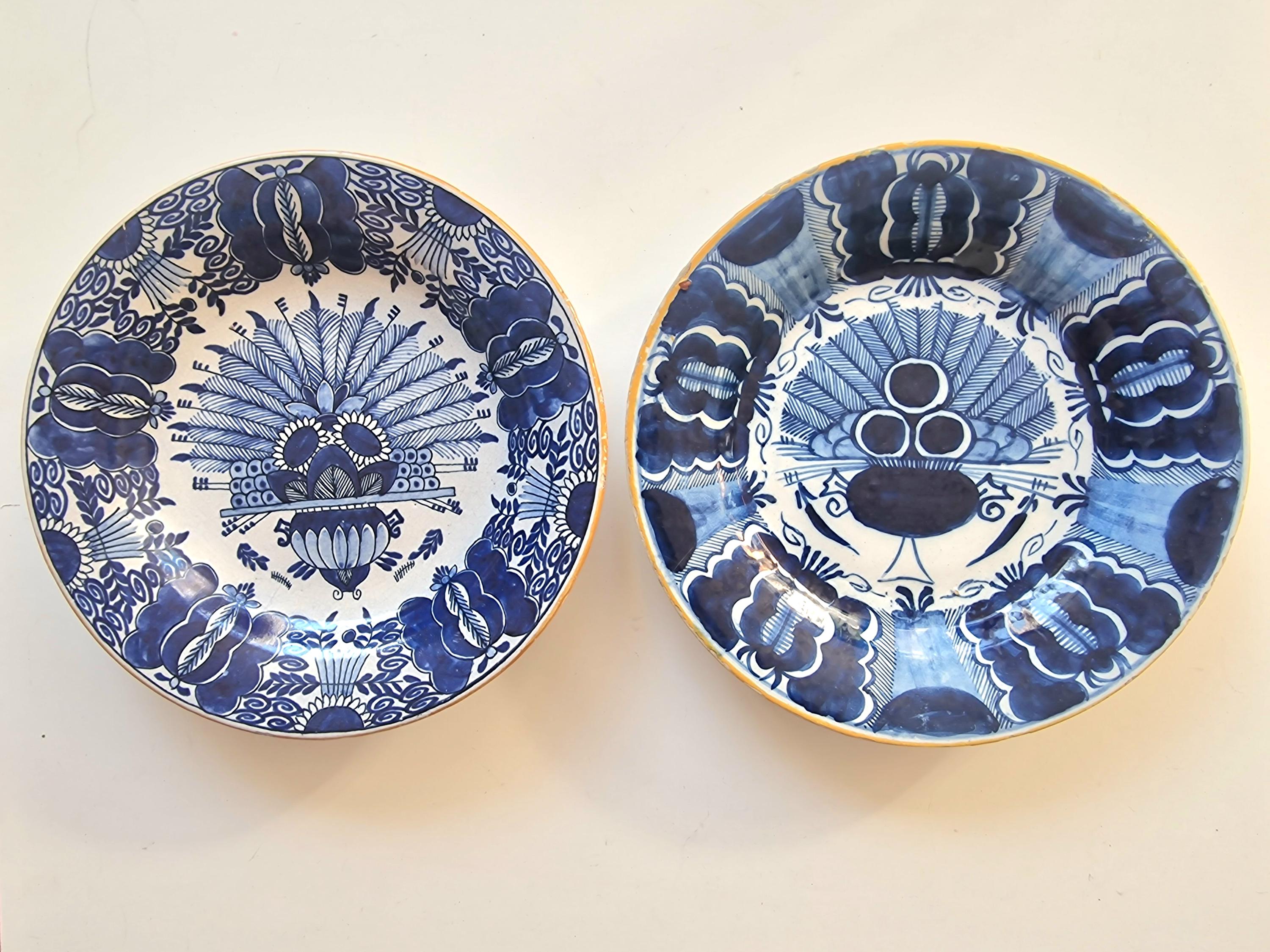 アンティークデルフト焼き皿、18世紀オランダシノワズリ、ペア - Etsy 日本