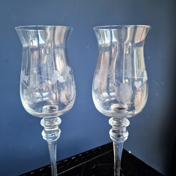 ローラアシュレイ クリスタル花瓶 エッチング装飾