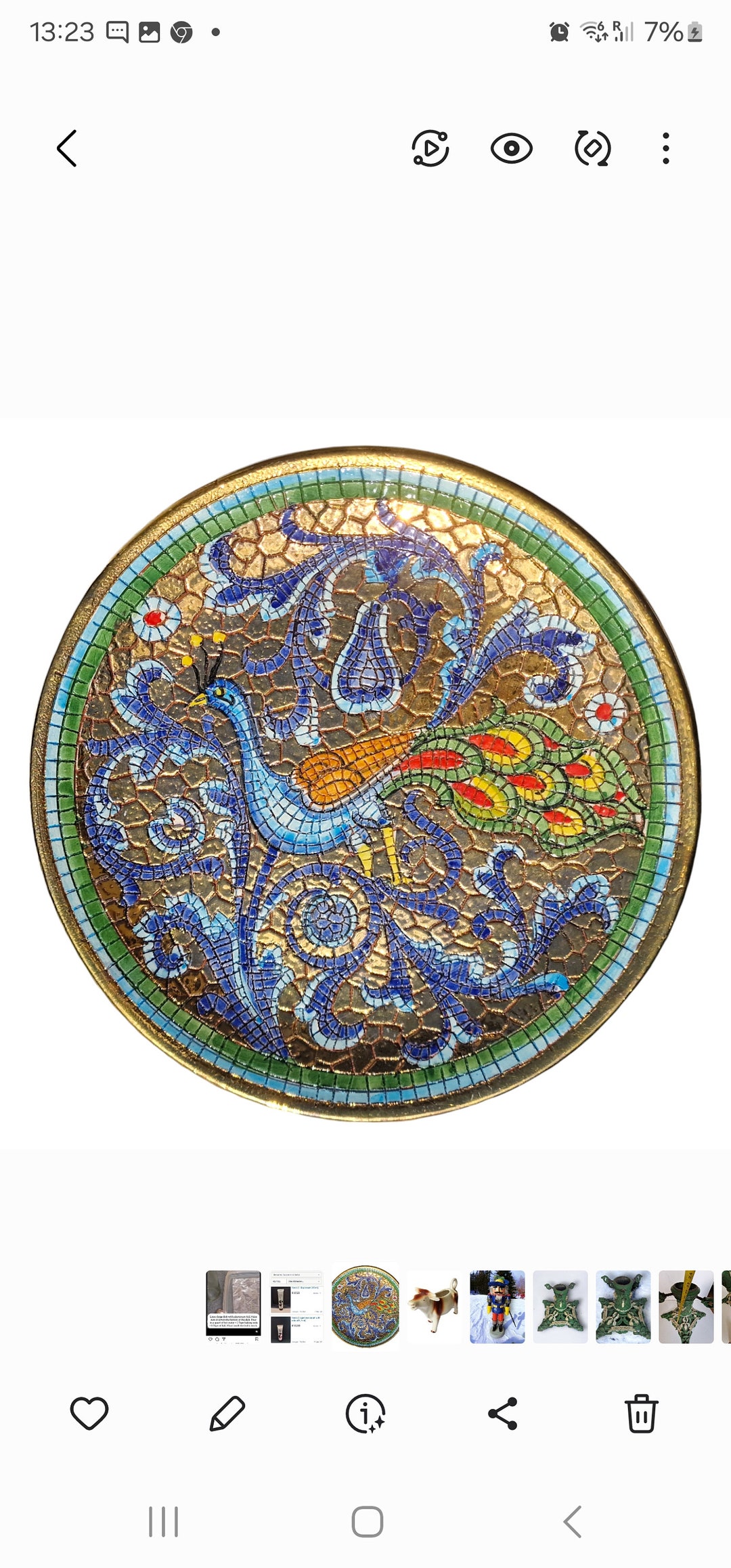 SAMBUCO DERUTAハンドペイントウォールプレートヴィンテージ2枚セット Mario Sambuco, DERUTA Antique Bord Italy Oro Byzantine