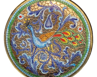 SAMBUCO DERUTAハンドペイントウォールプレートヴィンテージ2枚セット Mario Sambuco, DERUTA Antique Bord Italy Oro Byzantine