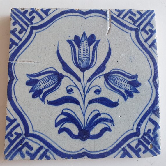 オランダ デルフトタイル16世紀 16-17世紀 オランダ 無釉デルフト