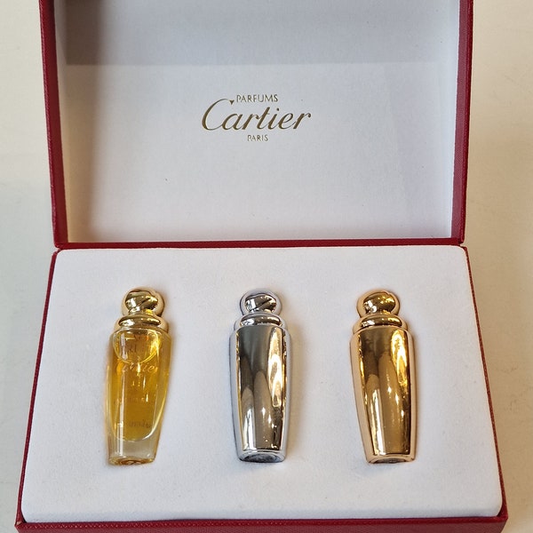 Cartier coffret 3 miniaturen, vintage box, So Pretty, discontinued retired bottles, rare vintage collectable