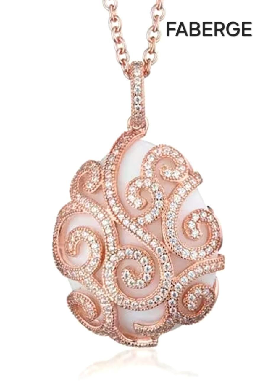 TATIANA☆[Silver925] Egg Ornament Necklace Grand Duchess Tatiana Egg Pendant Ex-Hammer Galleries Ref