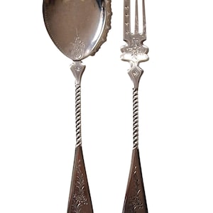 zilveren antiek pastei couvert, 1894, marked, 833/000 silver 19th century Dutch antiques pastry cutlery rare finely engraved
