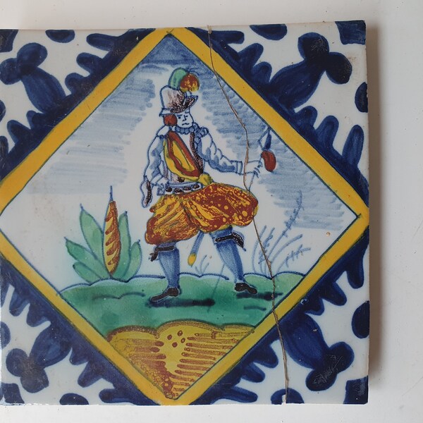 Royal Tichelaar Makkum, Nederlandse  soldaat- vogel 20e eeuw, dutch tile