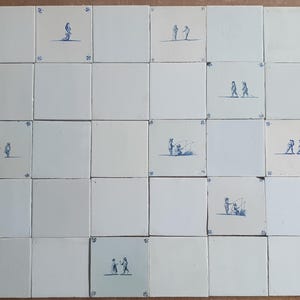 30x Delft tiles, , 18th  tiles  Dutch White build in tilefield field  13x13 cm build-in, perfect mix w. Handmade white