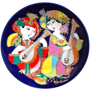 1x Bjørn Wiinblad Rosenthal Studio Line Oriental Night Music Scandinavisch Deens Modern Gold Plated Handgeschilderde ouverture bordschotel
