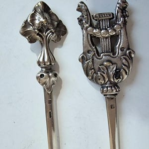 Christofle zilver Parijs Frankrijk stel spiezen vleesspiezen dolk antiek zilverwerk hallmark , uitstekende conditie, ongegraveerd